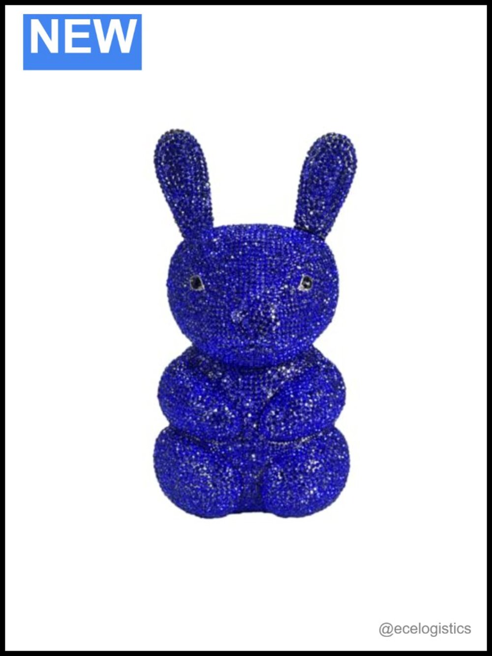 Sparkling Crystal Rabbit Clutch Evening Bag with Chain